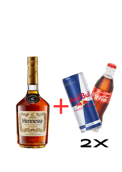 Hennesy + 2 Redbull & 2 Cola